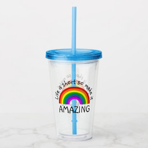 Livets är kort Regnbåge Personlig Take Away Mugg