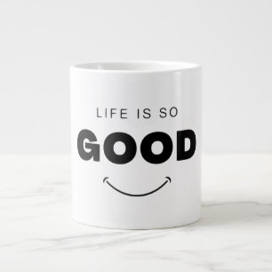 Livets är Så Gott Smiley Face Kaffemugg Estetisk Jumbo Mugg