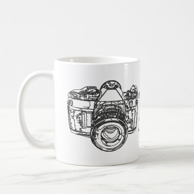 Livets är som en kamera-citat kaffemugg (Vänster)