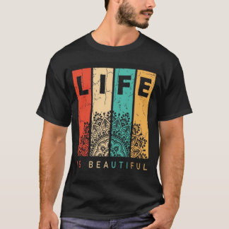Livets är vackert mandala T-shirt design