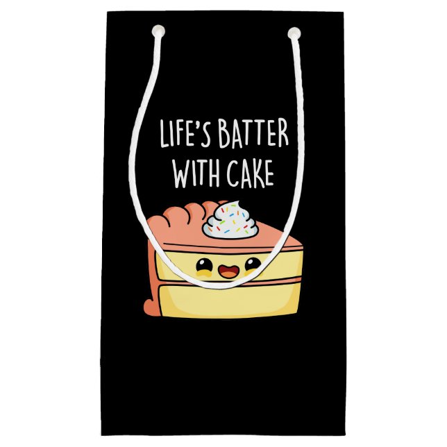 Livets batter med Cake Funny Cake Pun Mörk BG (Framsidan)