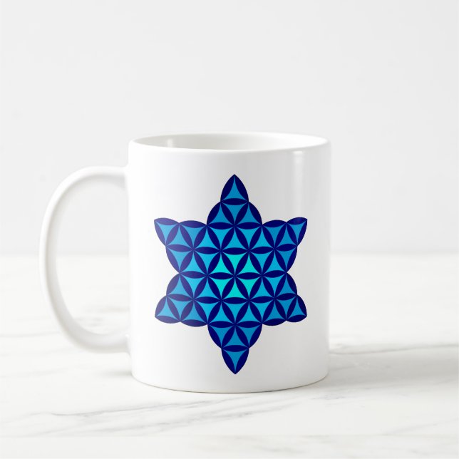 Livets blå stjärna - omvänd, kap kaffemugg (Vänster)