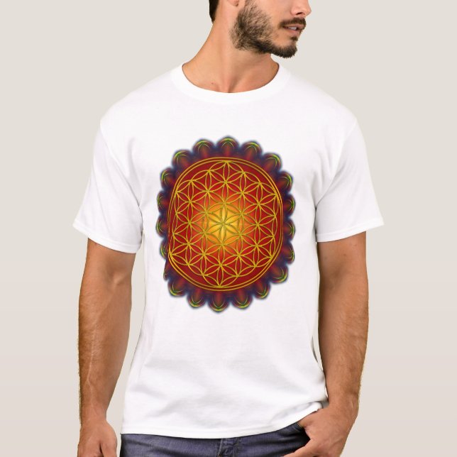 Livets blomma - Apophysis Mandala I + dina idéer T Shirt (Framsida)