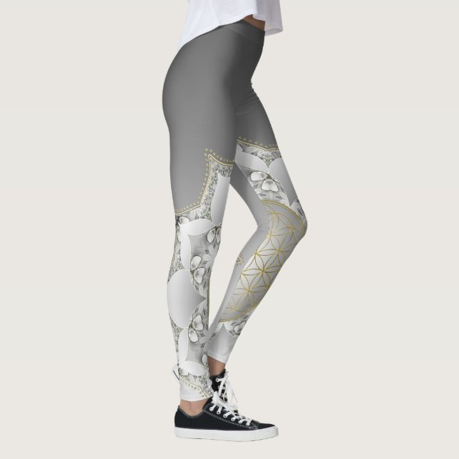 Livets blomma - Blommor Mandala 1 Leggings (Höger)