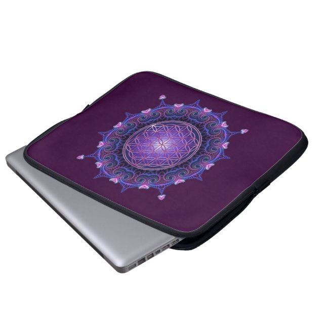 LIVETS BLOMMA / Blume des Lebens - Mandala I Laptop Sleeve (Framre botten)
