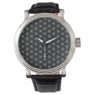 Livets blomma/Blume des Lebens - silver mönster Armbandsur