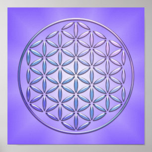 Livets blomma / Blume des Lebens - stämpel violett Poster