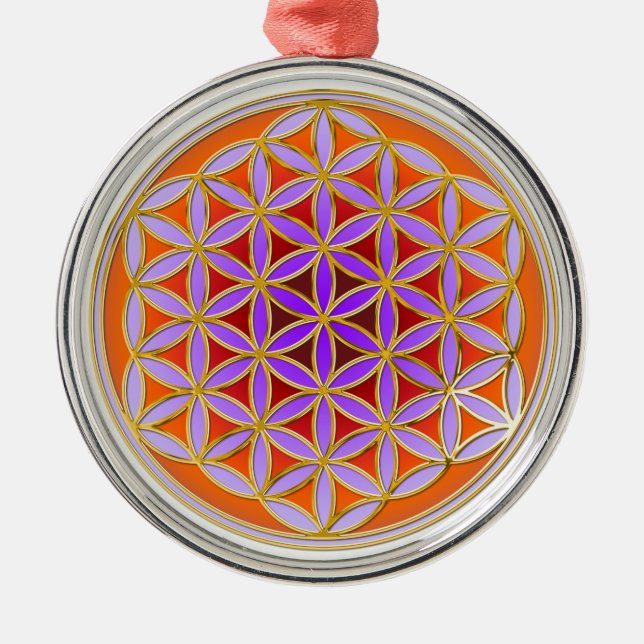 Livets blomma - Button Stil 04 Julgransprydnad Metall (Framsidan)