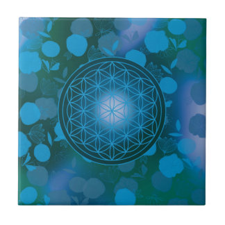 Livets blomma, chakra,zen,helig geometrisk kakelplatta