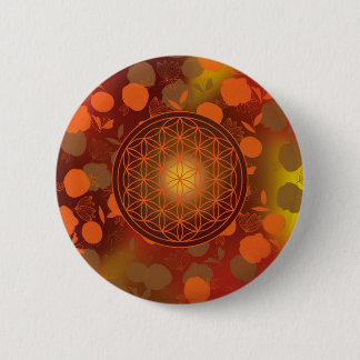 Livets blomma, chakra,zen,helig geometrisk knapp