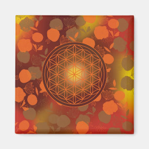 Livets blomma, chakra,zen,helig geometrisk magnet