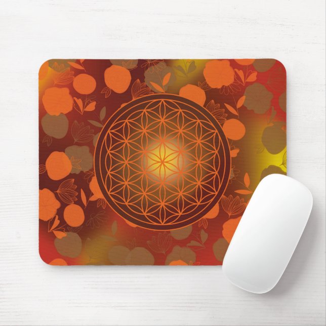 Livets blomma, chakra,zen,helig geometrisk musmatta (Med mus)