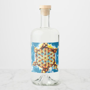Livets blomma - färglösa vägar 5 spritflaskor etikett