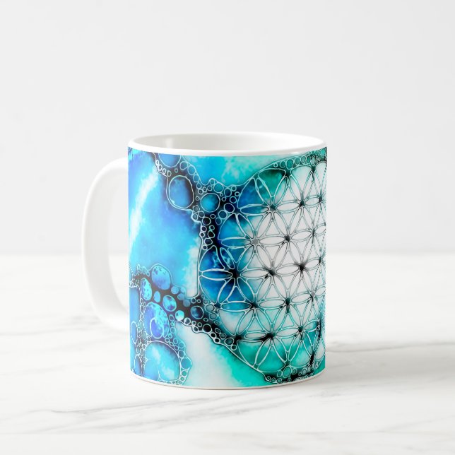 Livets blomma - färgstarka vägar 2 kaffemugg (Framsida vänster)