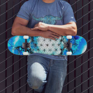 Livets blomma - färgstarka vägar 2 mini skateboard bräda 18,5 cm