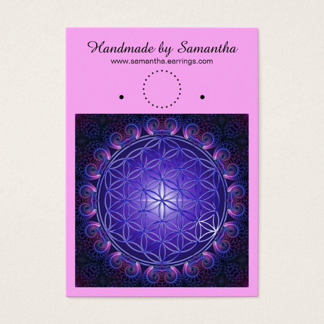 Livets blomma - Fractal Mandala Square I Visitkort (Framsidan)