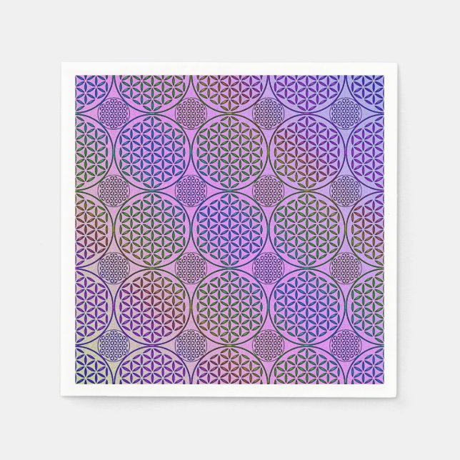 Livets blomma - frimärke grunge mönster 3 pappersservett (Framsidan)