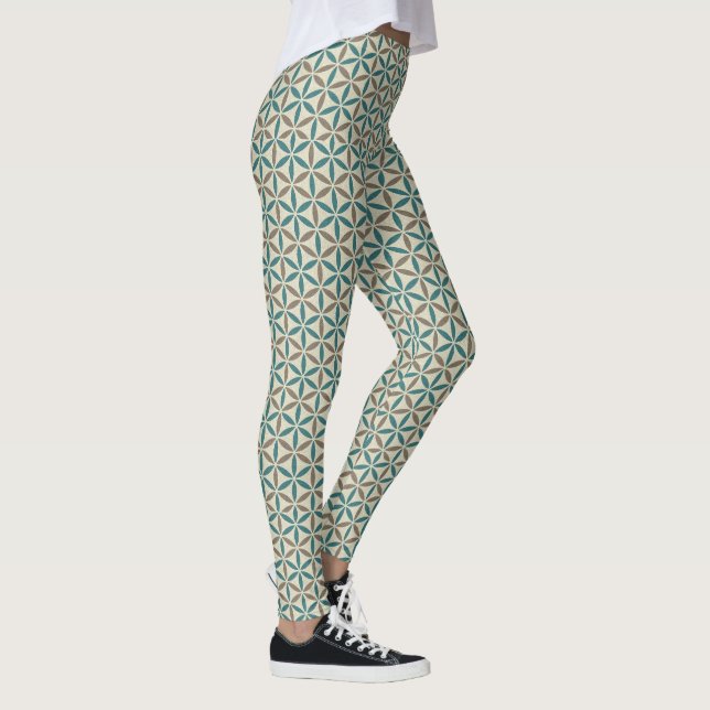 Livets blomma - frimärke mönster - BG 1 Leggings (Höger)