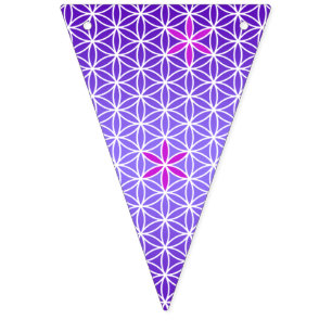 Livets blomma - frimärke sömlös mönster - violett vimplar