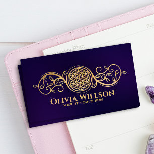 Livets blomma - Golden Swirl Art Visitkort