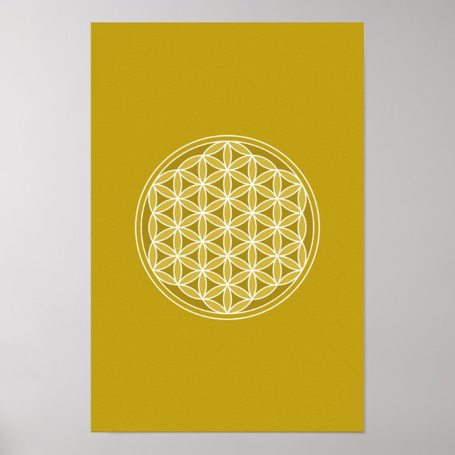 Livets blomma - Golds & White Poster (Framsidan)