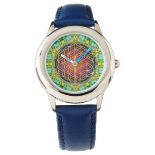 Livets blomma - guld - fraktur 2 armbandsur