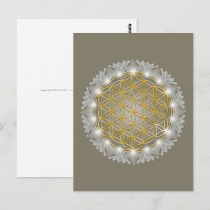 LIVETS BLOMMA - Helig Geometri Ljus 1 Vykort