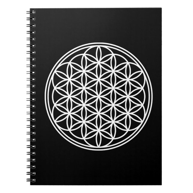 LIVETS BLOMMA - Helig geometri Symbol kontur 2 Anteckningsbok (Framsidan)