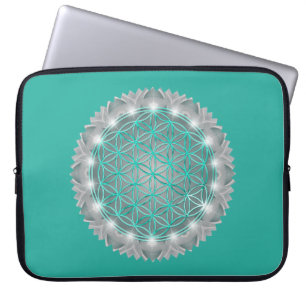 LIVETS BLOMMA - Helig Geometrisk Ljus 2 Laptop Fodral