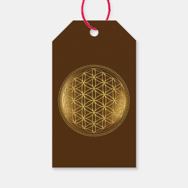 LIVETS BLOMMA - Helig Geometrisk Medaljong 1 Presentetikett (Framsidan)