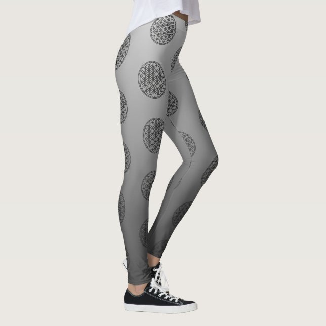 LIVETS BLOMMA - Helig Geometrisk Symbol kontur 1 Leggings (Höger)