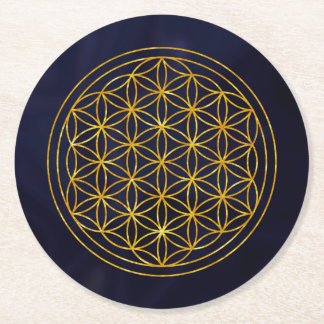 livets blomma, helig geometrisk,zen, chakra,  underlägg papper rund
