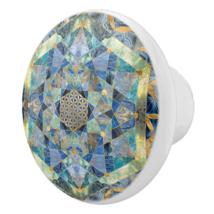 Livets blomma i Helig Geometry Marble Ornament Knopp