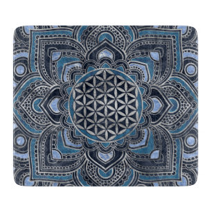 Livets blomma i Lotus - Blue Crystal och Silver