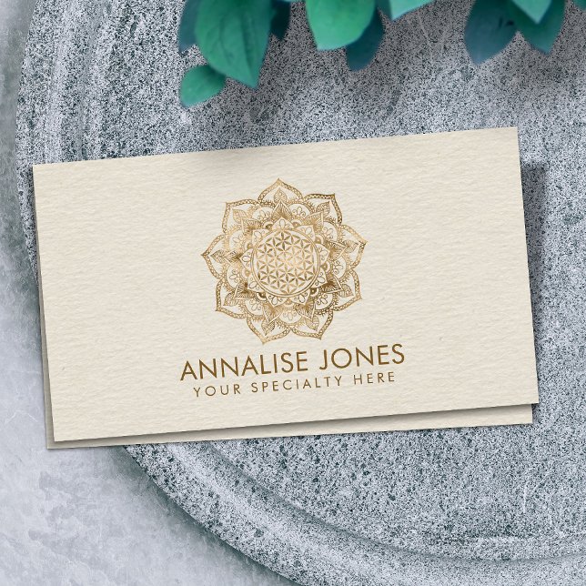 Livets blomma i Lotus - pastellgolder och canvas Visitkort (Skapare uppladdad)