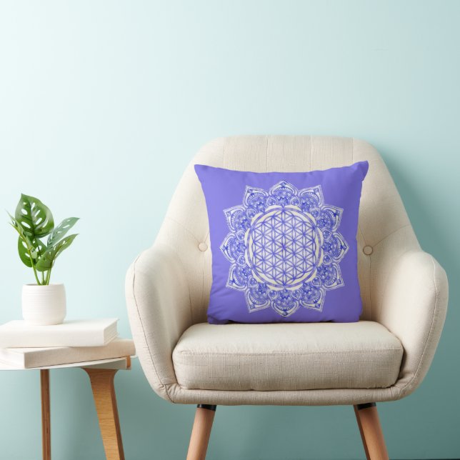 Livets blomma - Indien Mandala 5 Kudde (Stol)