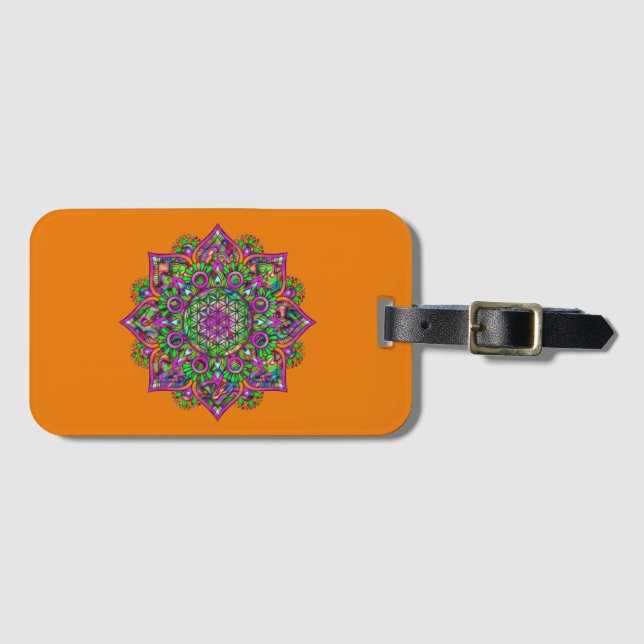 Livets blomma - Indisk Mandala 1 Bagagebricka (Framsida horisontal)