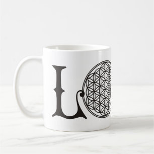 Livets blomma - KÄRLEK-tatuering svart Kaffemugg
