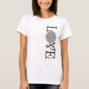 Livets blomma - KÄRLEK-tatuering svart Tee