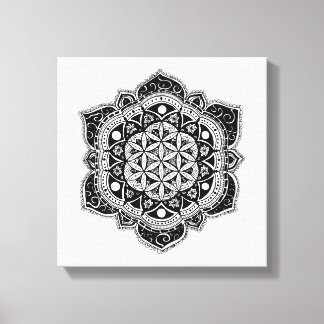 Livets blomma Mandala Canvastryck