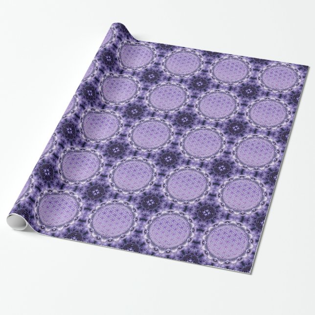 Livets blomma - Mandala - lila Presentpapper (Utrullad)