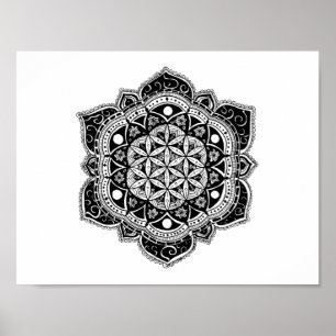 Livets blomma Mandala Poster