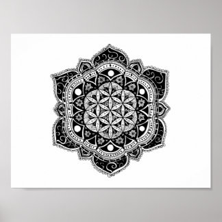 Livets blomma Mandala Poster