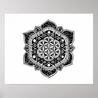 Livets blomma Mandala Poster