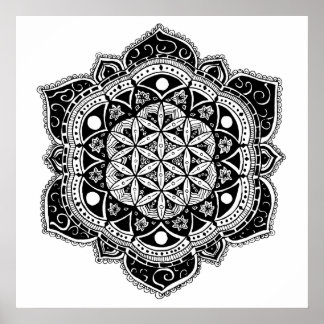 Livets blomma Mandala Poster