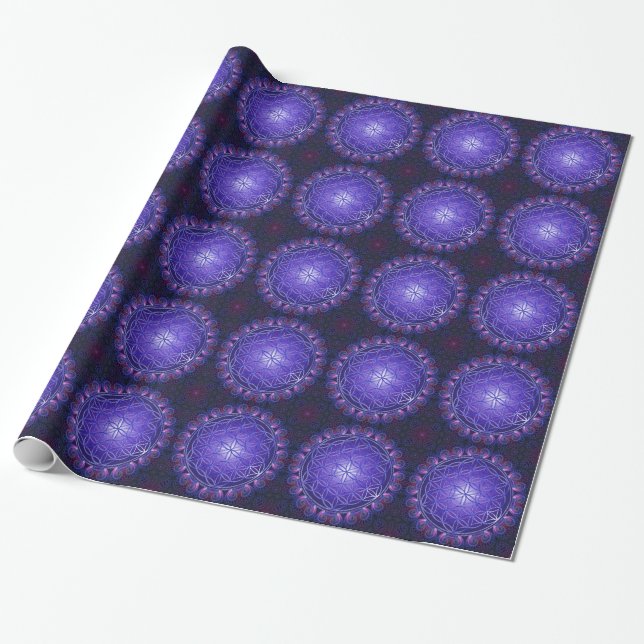 Livets blomma - Mandala Square I Presentpapper (Utrullad)