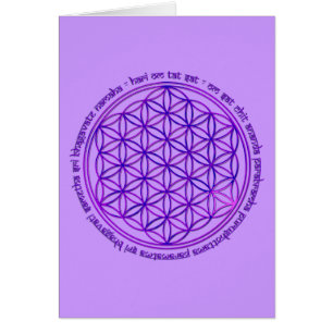 Livets blomma - Moola Mantra - violett Hälsningskort