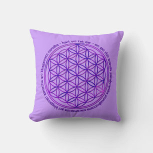 Livets blomma - Moola Mantra - violett Kudde