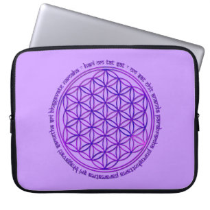 Livets blomma - Moola Mantra - violett Laptop Sleeve