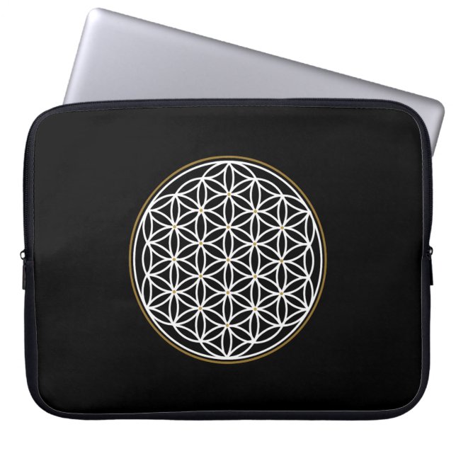 LIVETS BLOMMA MYSTISKT SYMBOL LAPTOP FODRAL (Framsidan)